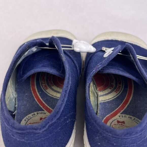 Vintage Canvas Boys Comfort Cushion Blue Sneakers Size 5 Made In USA - Picture 10 of 16
